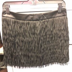 Crepe fringe mini skirt